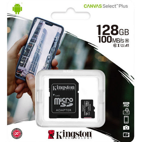 Kingston Micro SD Speicherkarte 128GB 100MB/s UHS-I inkl. SD-Adapter