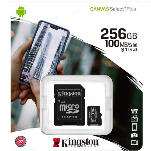 Kingston Micro SD Speicherkarte 256GB 100MB/s UHS-I inkl. SD-Adapter